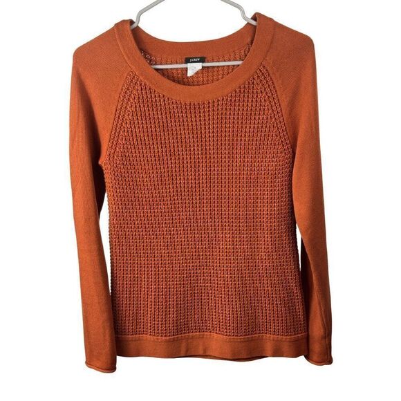 J. Crew Sweaters - J. Crew Crewneck Rust Orange 100% Cotton Long-Sleeve Sweater Rust Orange EUC XS